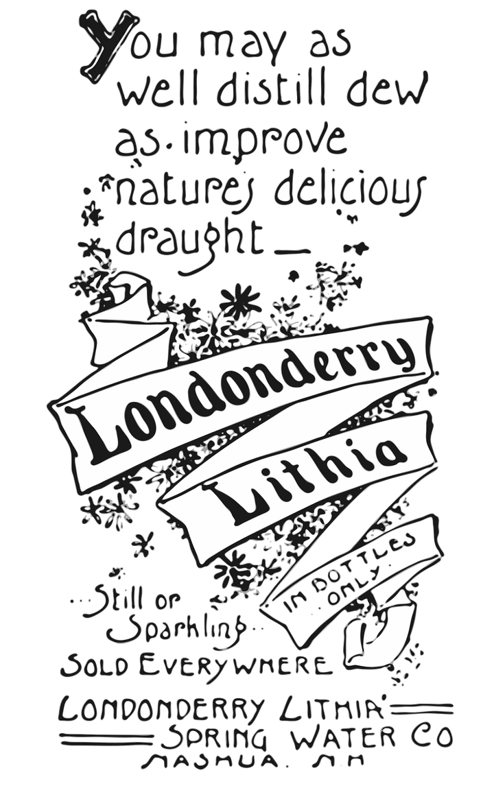 An 1886 advertisement for Londonderry Lithia spring water.